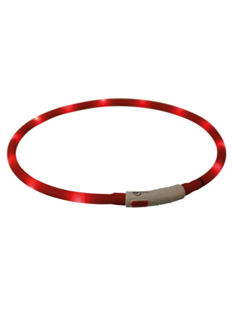 Trixie Opaska LED USB silikonowa XS-XL 70/1cm czerwona