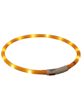 Trixie Opaska LED USB silikonowa XS-XL 70/1cm pomarańczowa