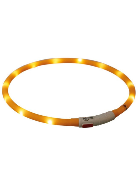 Trixie Opaska LED USB silikonowa XS-XL 70/1cm pomarańczowa
