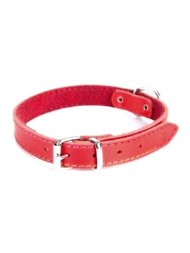 Dingo Obroża skórzana podszyta filcem 2,5x60cm czerwona