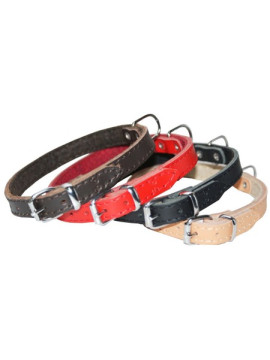 Dingo Obroża skórzana podszyta filcem 2,5x60cm czerwona