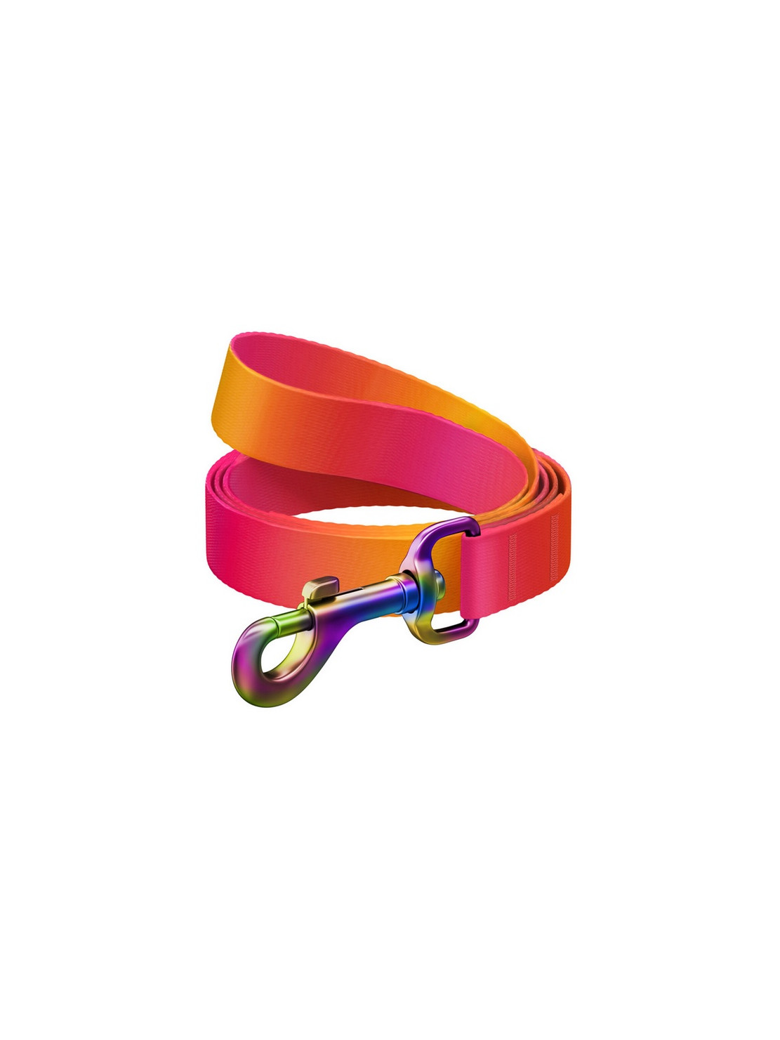 Collar WauDog Recycled Smycz nylonowa, gradient L-XXL 25mm/122cm pomarańczowy