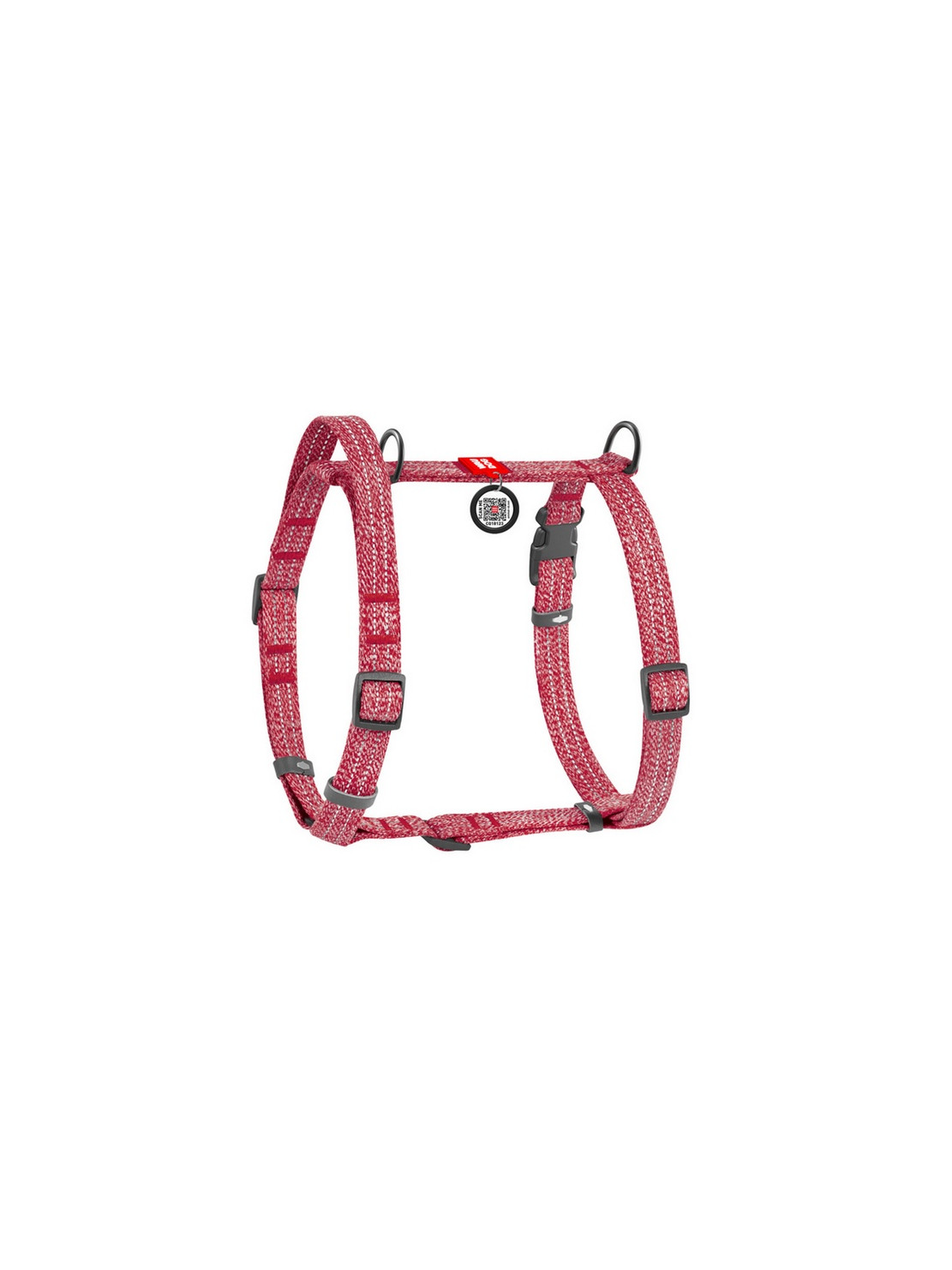 Collar WauDog Re-Cotton Szelki z rączką z regenerowanej bawełny anatomiczne w kształcie litery H, odblaskowe z QR-paszportem, pl