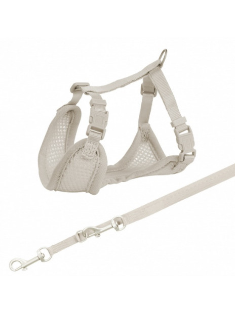 Trixie Szelki ze smyczą Junior 26-34cm jasnoszare [15560]