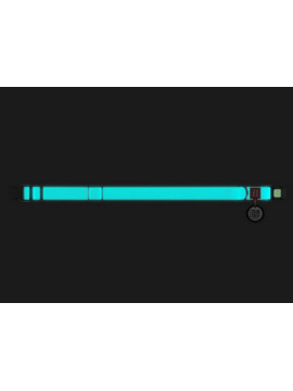 Collar WauDog Waterproof Obroża wodoodporna z QR-paszportem, akumulująca światło, plastikowy fastex, 25mm/34-49cm