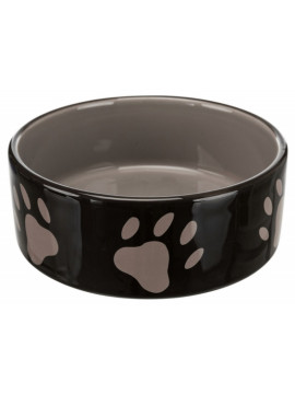 Trixie Miska ceramiczna czarna w szare łapki 0,8L/16cm [TX-24532]