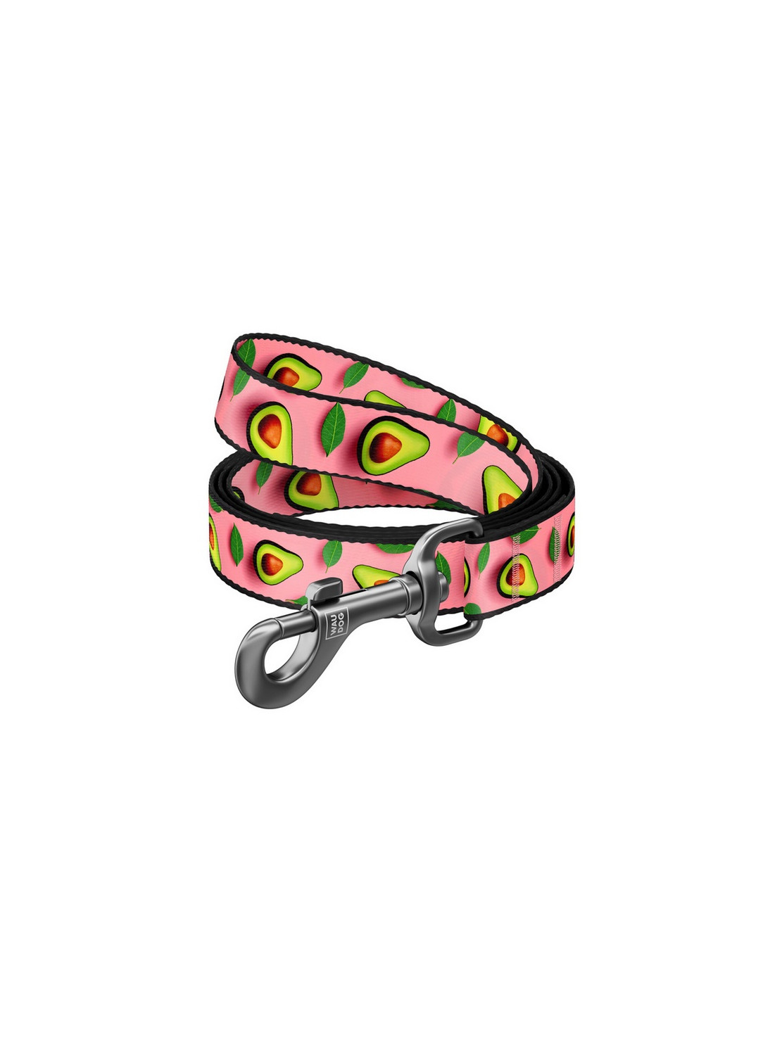 Collar WauDog Nylon Smycz nylonowa M 20mm/200cm, wzór AWOKADO NA RÓŻU