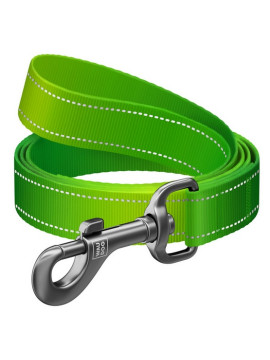 Collar WauDog Nylon Mono Smycz nylonowa odblaskowa M 20mm/200cm jasnozielona