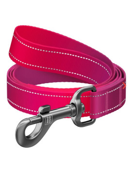 Collar WauDog Nylon Mono Smycz nylonowa odblaskowa S 15mm/200cm różowa