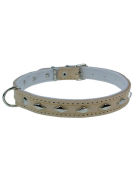 Champion Obroża Skórzana zdobiona naturalna [ZD 45]