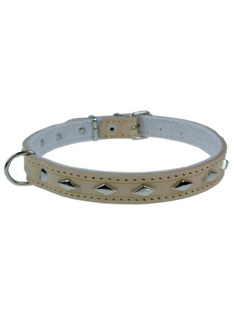 Champion Obroża Skórzana zdobiona naturalna [ZD 45]