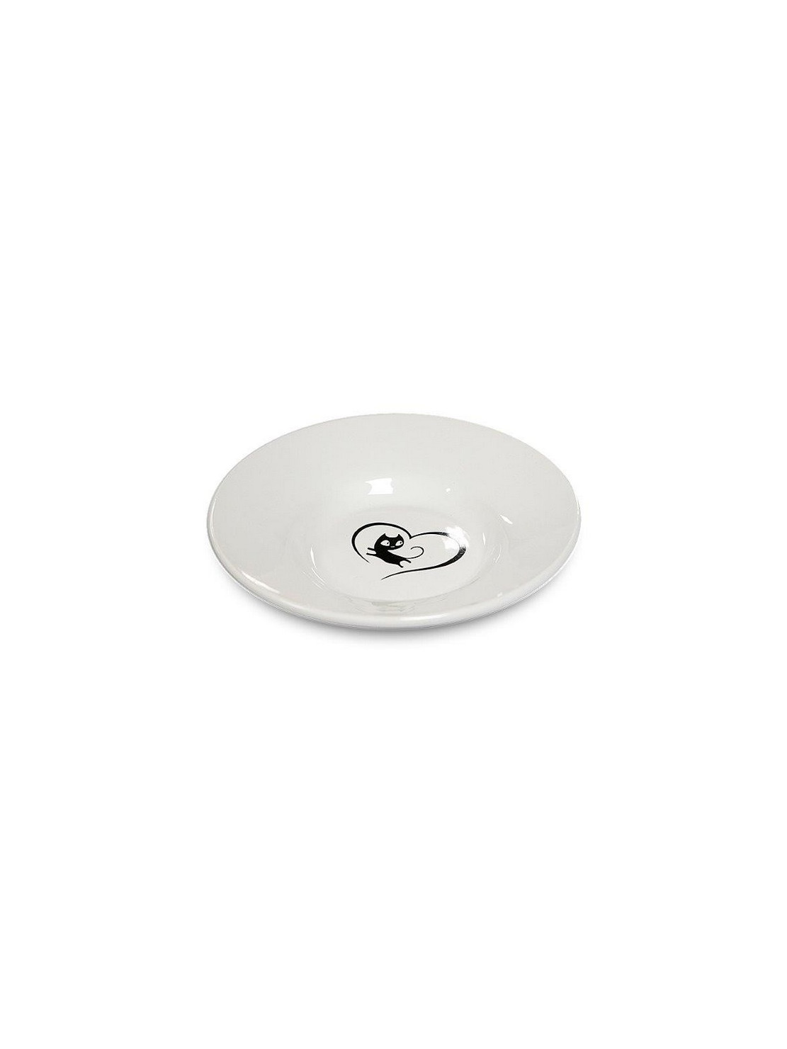 Yarro/Moderna Miska ceramiczna dla kota z serduszkiem biała [Y2752]