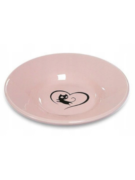 Yarro/Moderna Miska ceramiczna dla kota z serduszkiem różowa [Y2751]