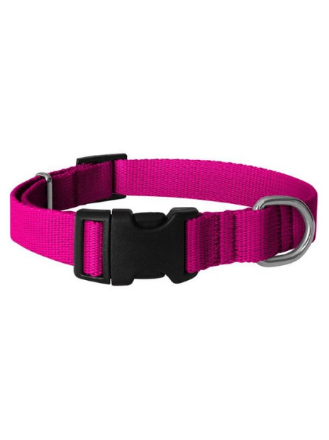 CHABA Obroża taśma regulowana gładka 20mm/46cm fuksja