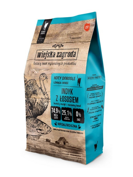 Wiejska Zagroda Kot - Indyk z łososiem 5kg