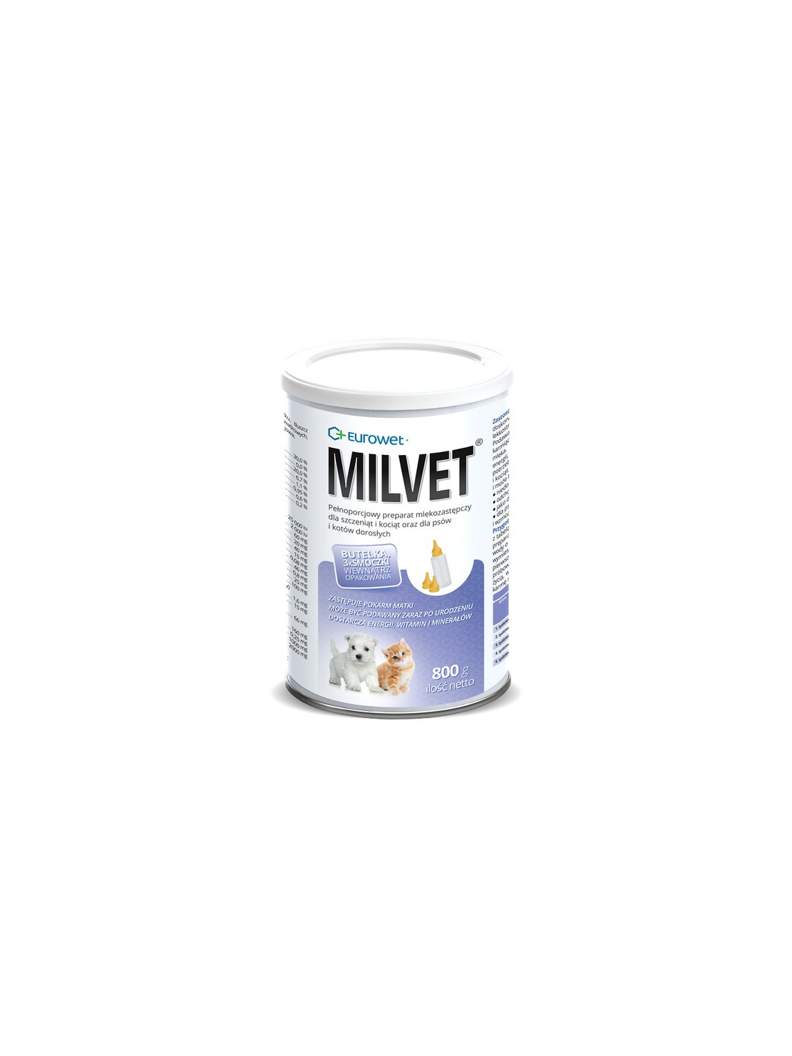 Milvet Preparat mlekozastępczy dla szczeniąt i kociąt 800g