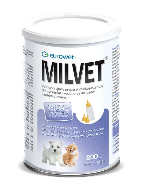 Milvet Preparat mlekozastępczy dla szczeniąt i kociąt 800g