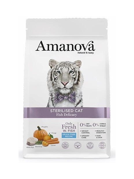 Amanova Cat Sterilised Fish Delicacy - biała ryba 1,5kg