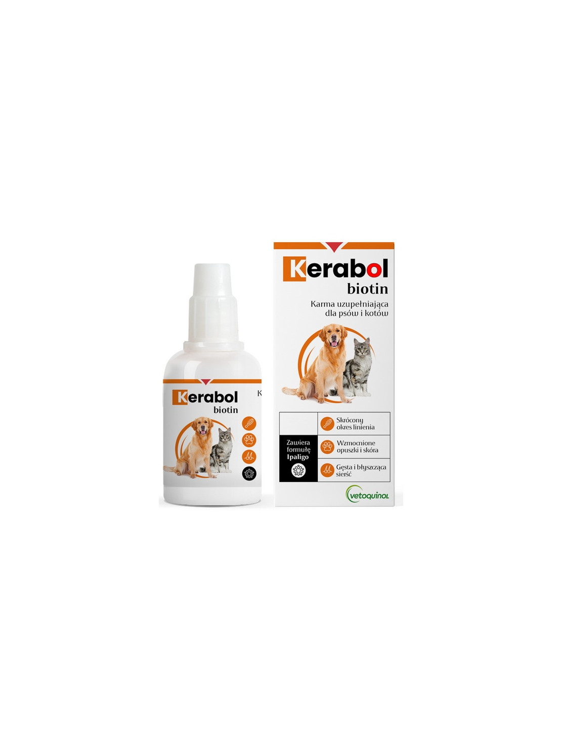 Vetoquinol Biowet Pet Line Kerabol - krople na poprawę sierści 50ml
