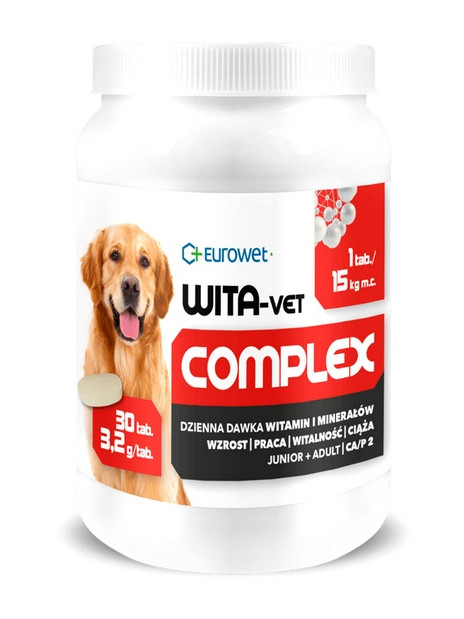 Wita-Vet Complex CA/P 2  3,2g 30tabl. - preparat witaminowy dla ciężarnych suk i szczeniąt