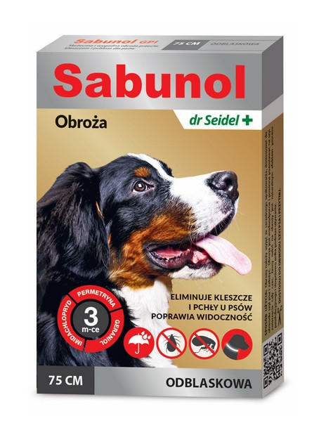 Sabunol GPI Obroża przeciw pchłom dla psa odblaskowa 75cm