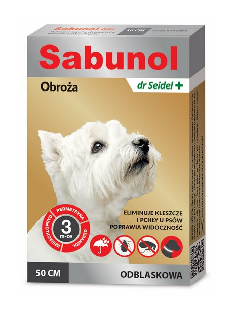 Sabunol GPI Obroża przeciw pchłom dla psa odblaskowa 50cm