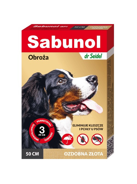 Sabunol GPI Obroża przeciw pchłom dla psa ozdobna złota 50cm