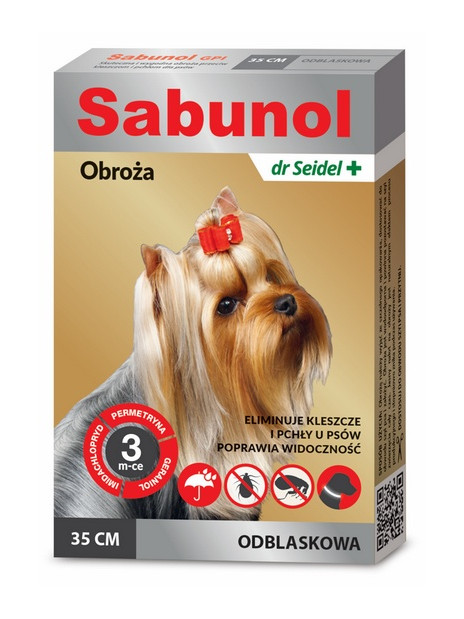 Sabunol GPI Obroża przeciw pchłom dla yorka odblaskowa 35cm