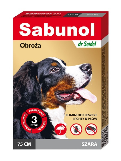 Sabunol GPI Obroża przeciw pchłom dla psa szara 75cm