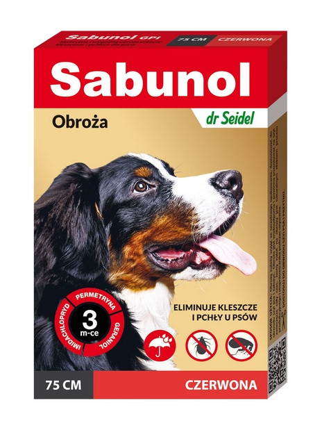 Sabunol GPI Obroża przeciw pchłom dla psa czerwona 75cm