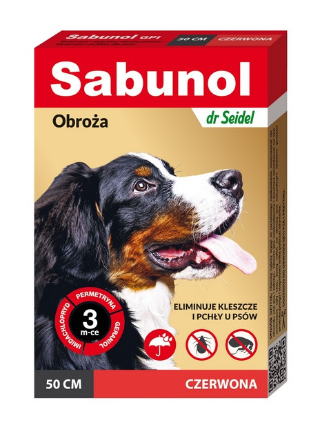 Sabunol GPI Obroża przeciw pchłom dla psa czerwona 50cm