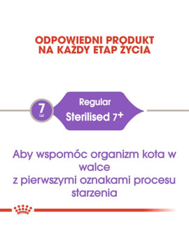 Royal Canin Sterilised 7+ karma sucha dla kotów dorosłych, od 7 do 12 roku życia, sterylizowanych 400g