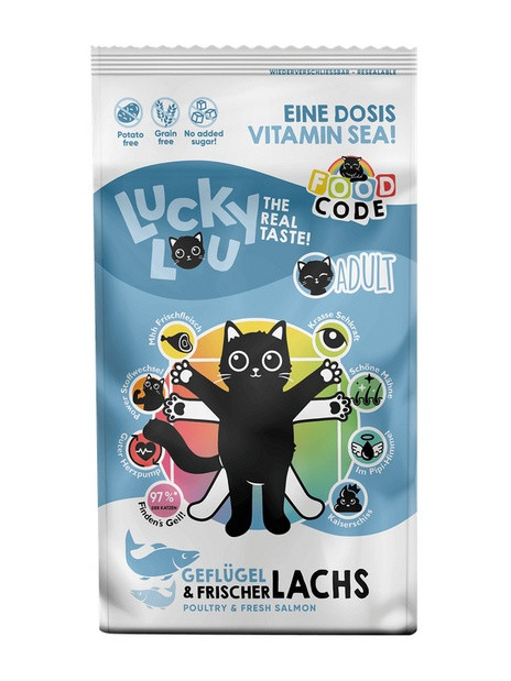 Lucky Lou Food Code Lifestage Adult Drób & Łosoś 340g