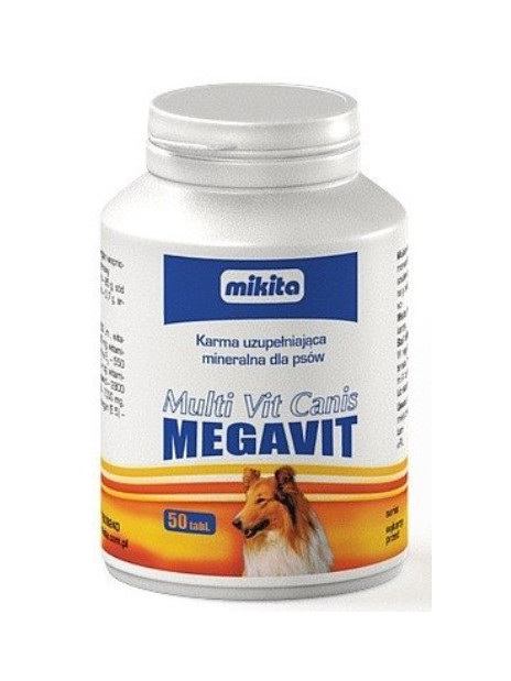 Mikita Megavit Multi-Vit Canis - witaminy, minerały i aminokwasy dla psów 50 tabl.