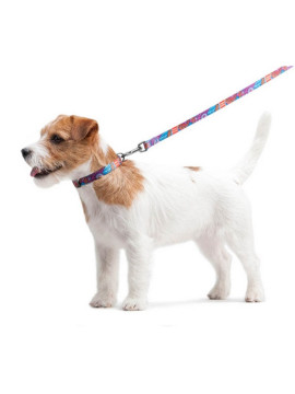 Collar WauDog Nylon Obroża nylonowa z QR-paszportem, plastikowy fastex, wzór LATO, 25mm/33-49cm