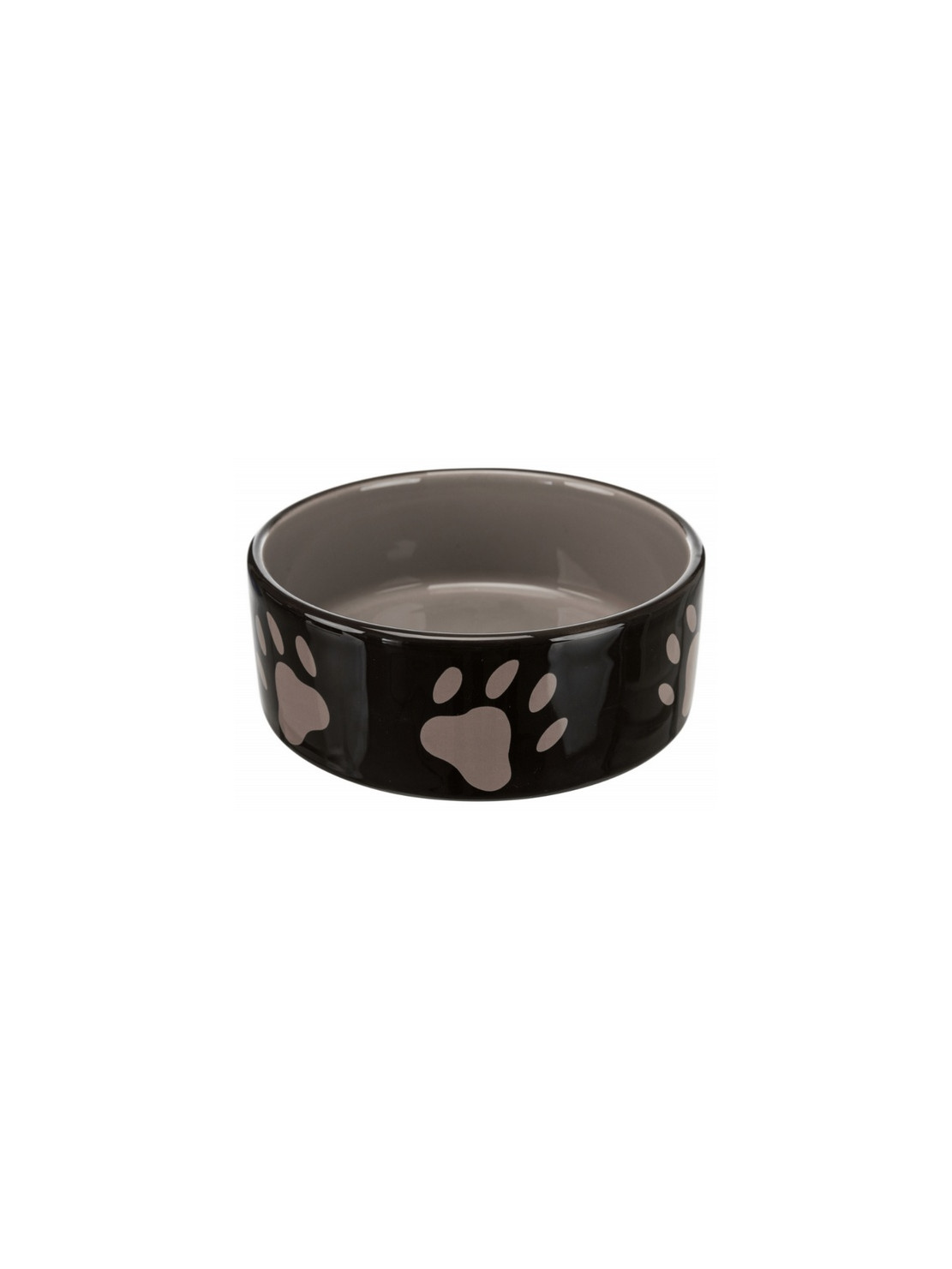 Trixie Miska ceramiczna czarna w szare łapki 0,3L/12cm [TX-24531]
