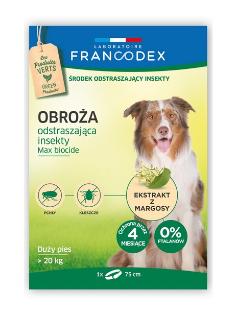 Francodex Obroża odstraszająca insekty duże psy powyżej 20kg 75cm [FR179173]
