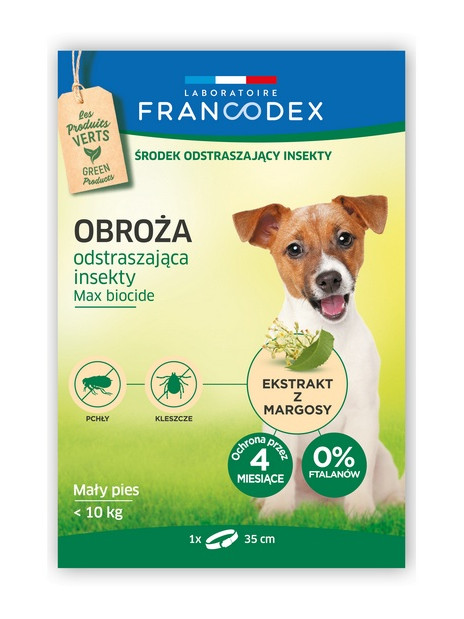 Francodex Obroża odstraszająca insekty małe psy do 10kg 35cm [FR179171]