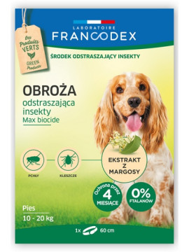 Francodex Obroża odstraszająca insekty średnie psy 10-20kg 60cm [FR179172]