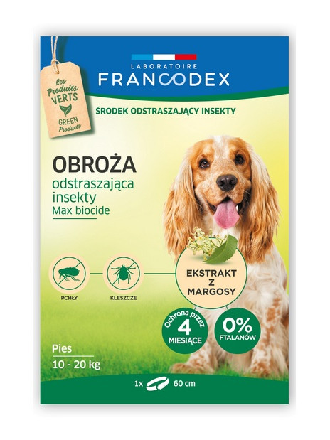 Francodex Obroża odstraszająca insekty średnie psy 10-20kg 60cm [FR179172]