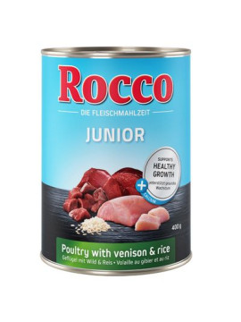 Mokra karma Rocco Junior 400g Drób i dziczyzna z ryżem