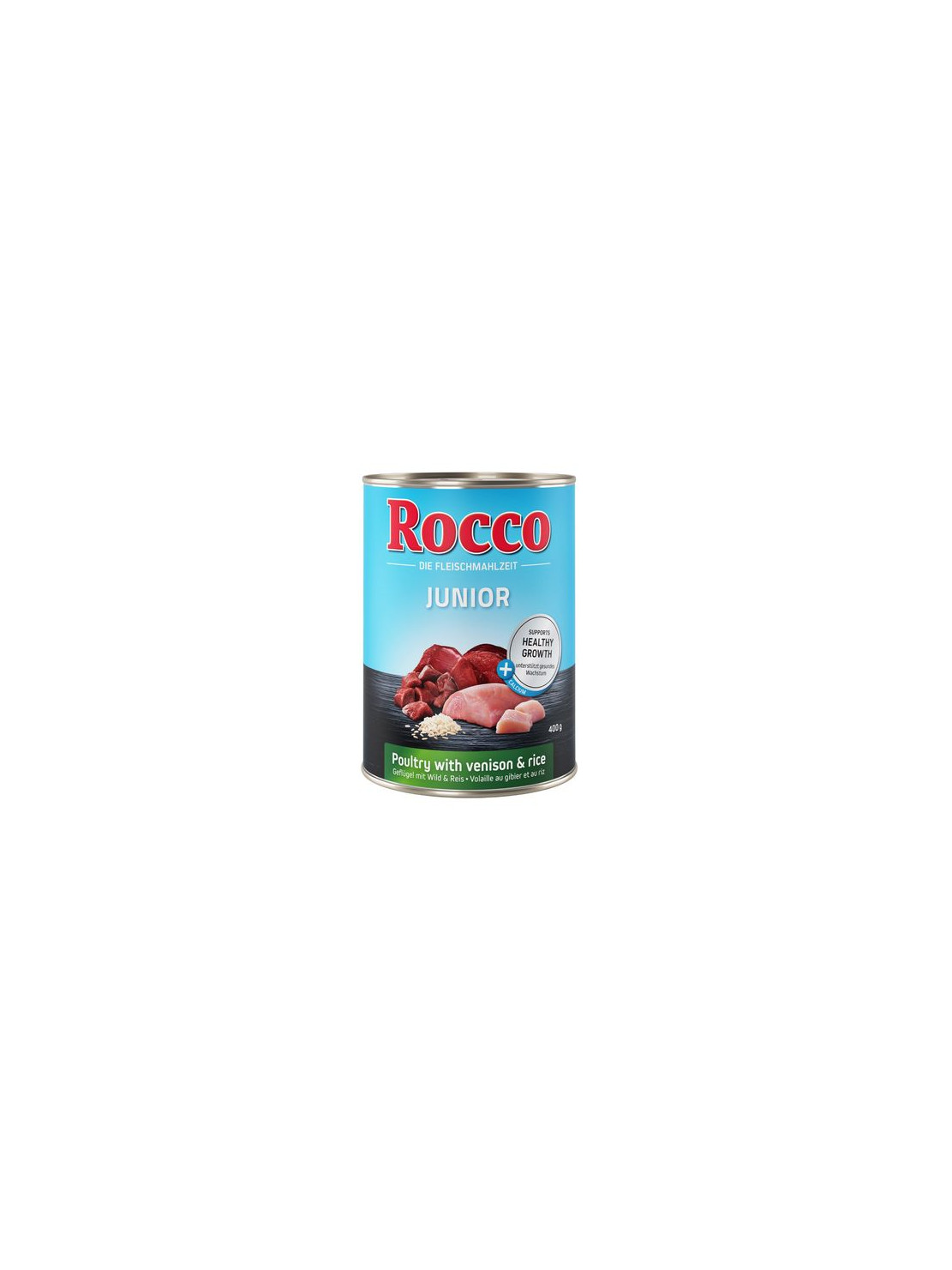 Mokra karma Rocco Junior 400g Drób i dziczyzna z ryżem