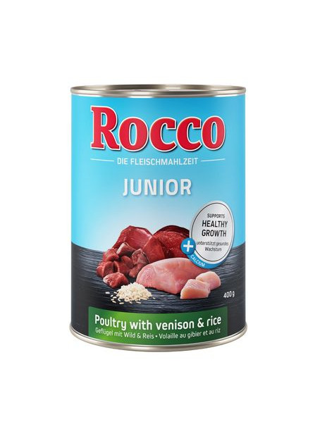 Mokra karma Rocco Junior 400g Drób i dziczyzna z ryżem