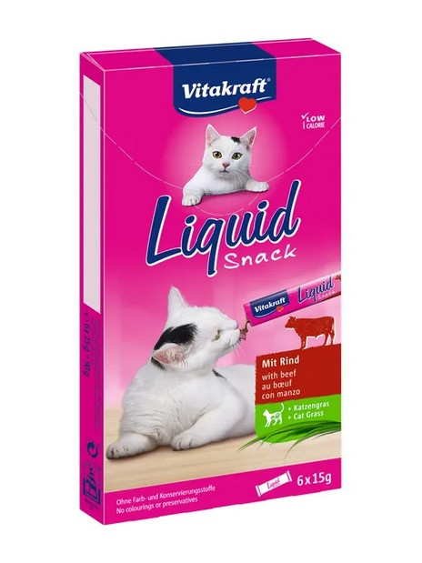 Vitakraft Cat Liquid-Snack z Wołowiną 6x15g [23521]
