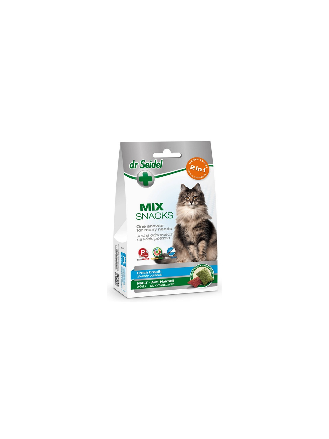 Dr Seidel Smakołyki dla kotów 2w1 malt/oddech 60g