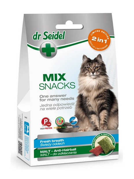 Dr Seidel Smakołyki dla kotów 2w1 malt/oddech 60g