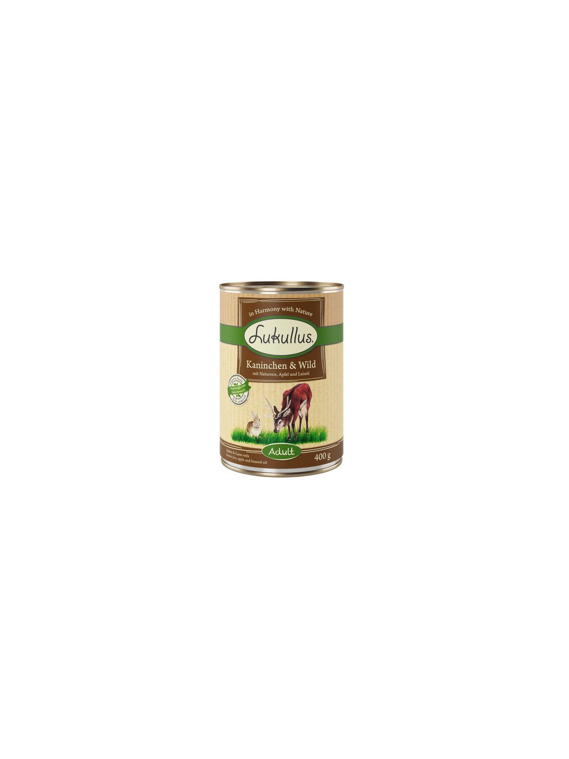 Mokra karma Lukullus Natural 400g Królik i dziczyzna