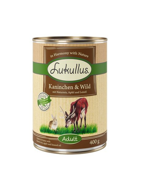 Mokra karma Lukullus Natural 400g Królik i dziczyzna