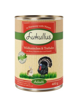 Mokra karma Lukullus Natural 400g Królik i dziczyzna