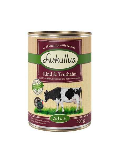 Mokra karma Lukullus Natural 400g Wołowina i indyk